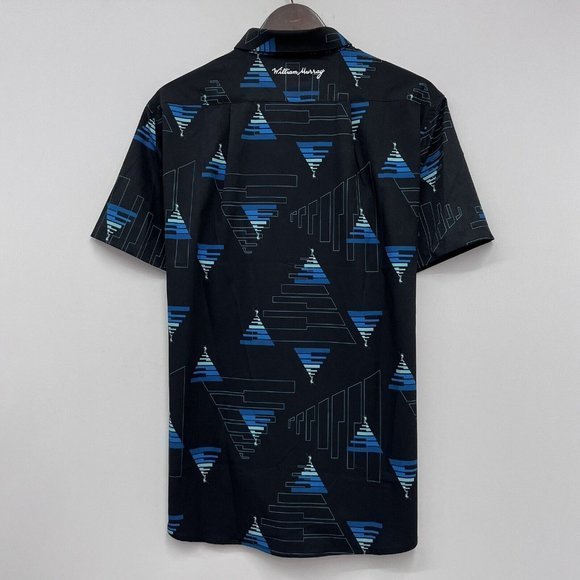 William Murray Men's Golf Button Front Shirt Piano Key Black Short Sleeve NWOT L - Picture 7 of 8
